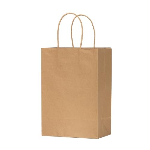 50 Eco-Friendly Brown Paper Gift Bags with Handles