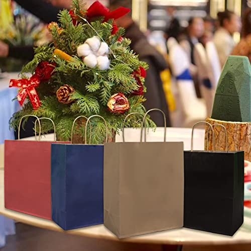 50 Eco-Friendly Brown Paper Gift Bags with Handles