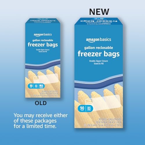 Amazon Basics 90 Gallon Freezer Bags - Double Zipper