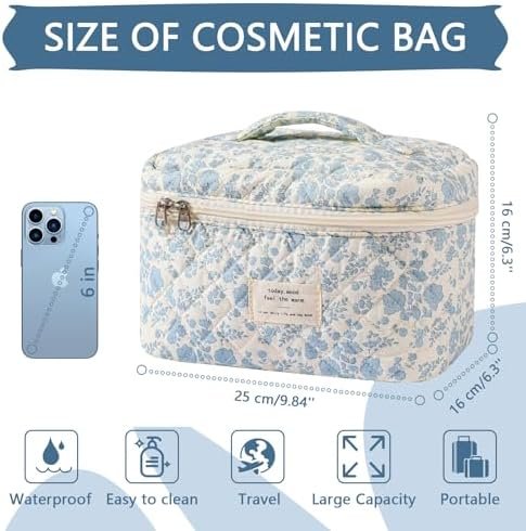 Chic Floral Makeup Organizer Bag for Travel & Daily Use