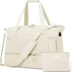 ETRONIK Beige Gym & Travel Duffel Bag with USB Port