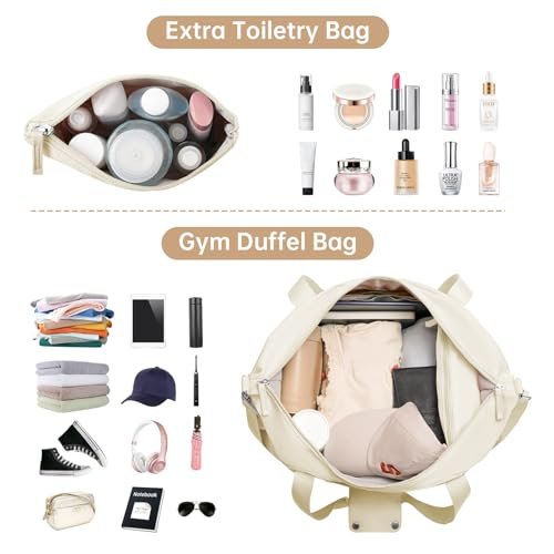 ETRONIK Beige Gym & Travel Duffel Bag with USB Port