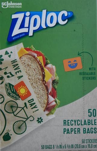 Fun Ziploc Paper Sandwich Bags - Eco-Friendly & Sealable!