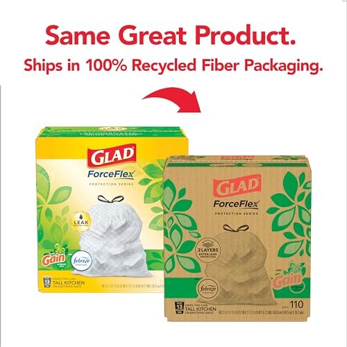 Glad 13 Gal ForceFlex Trash Bags with Gain & Febreze