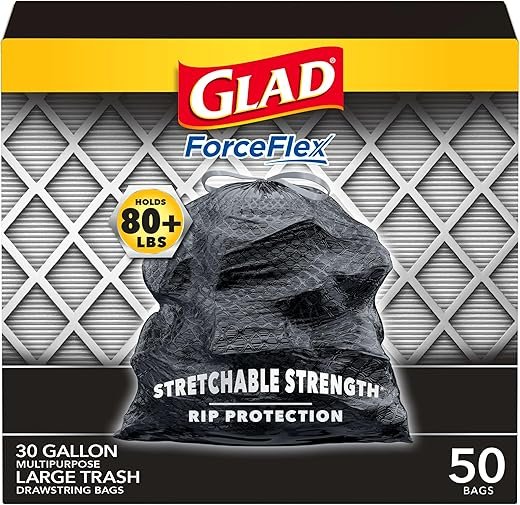 GLAD ForceFlex 30 Gallon Trash Bags - Odor-Free Power!