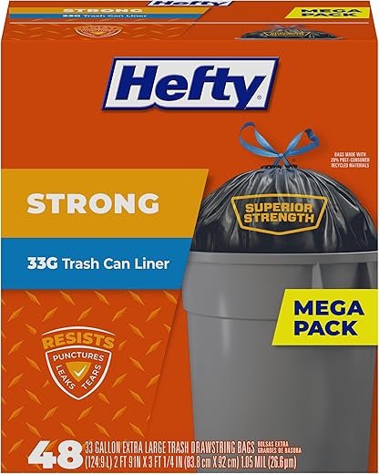 Hefty Strong 33 Gallon Trash Bags - 48 Count