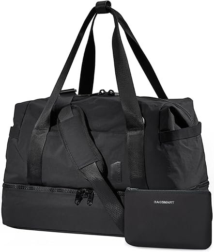 Lightweight BAGSMART Weekender Bag with Shoe Compartment