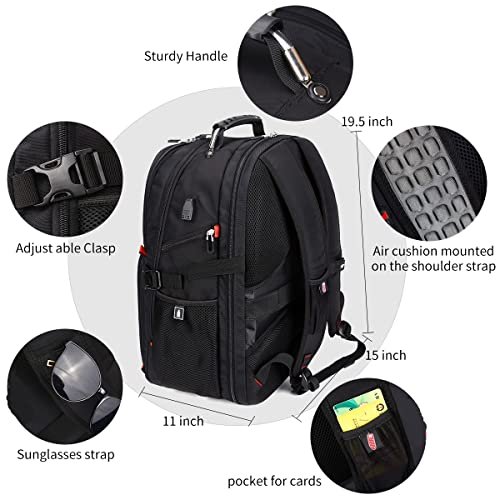 SHRRADOO 52L Extra Large Travel Laptop Backpack