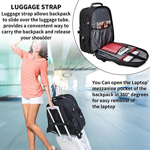 SHRRADOO 52L Extra Large Travel Laptop Backpack