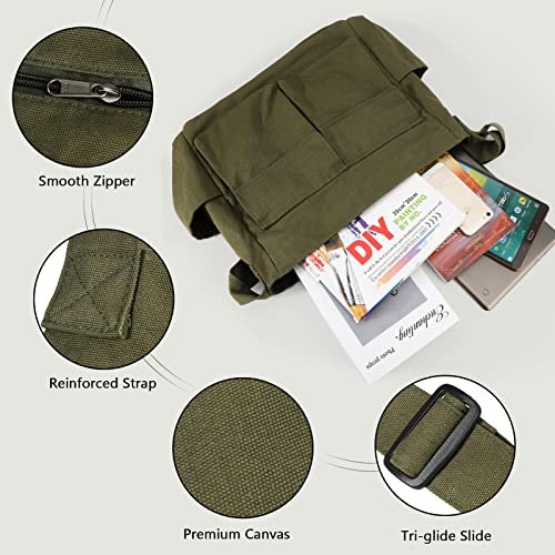 Versatile Canvas Messenger Bag with Multiple Pockets