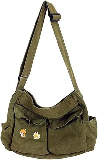 Versatile Canvas Messenger Bag with Multiple Pockets