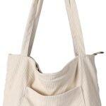 WantGor Women's Large Corduroy Tote Bag - Stylish & Functional