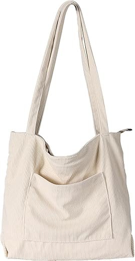 WantGor Women's Large Corduroy Tote Bag - Stylish & Functional